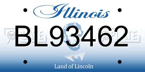 BL93462 Illinois License Plate