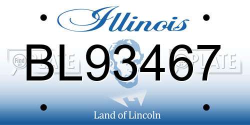 BL93467 Illinois License Plate