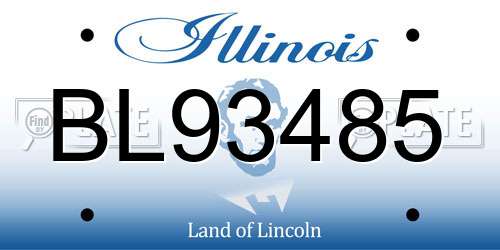 BL93485 Illinois License Plate