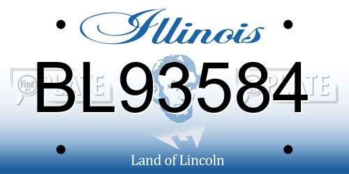 BL93584 Illinois License Plate