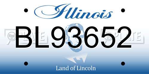 BL93652 Illinois License Plate