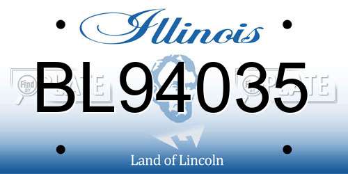 BL94035 Illinois License Plate