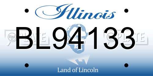 BL94133 Illinois License Plate