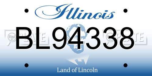 BL94338 Illinois License Plate