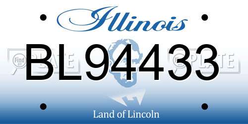 BL94433 Illinois License Plate