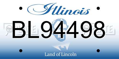 BL94498 Illinois License Plate