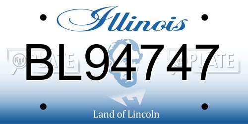 BL94747 Illinois License Plate