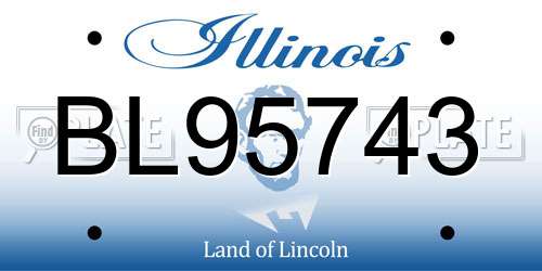 BL95743 Illinois License Plate