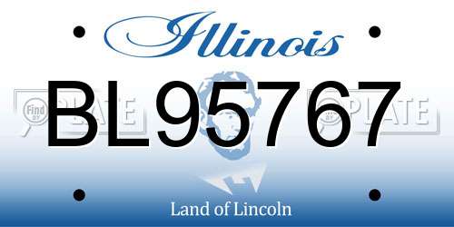 BL95767 Illinois License Plate