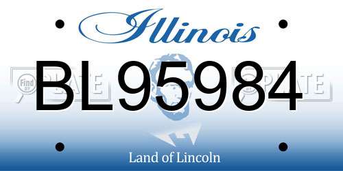 BL95984 Illinois License Plate