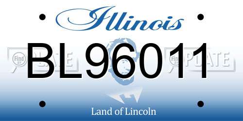 BL96011 Illinois License Plate