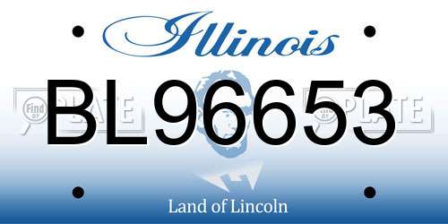 BL96653 Illinois License Plate