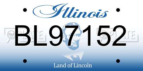 BL97152 Illinois License Plate