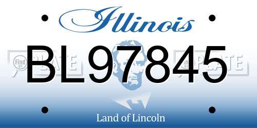 BL97845 Illinois License Plate