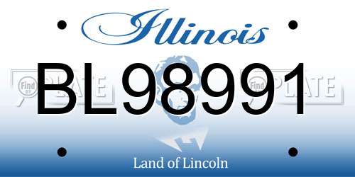 BL98991 Illinois License Plate
