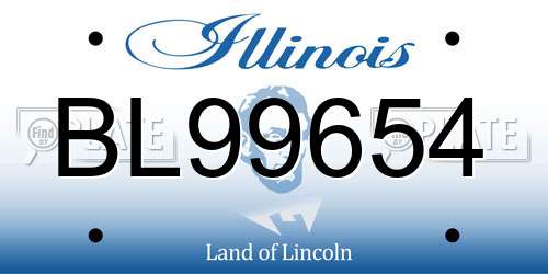 BL99654 Illinois License Plate