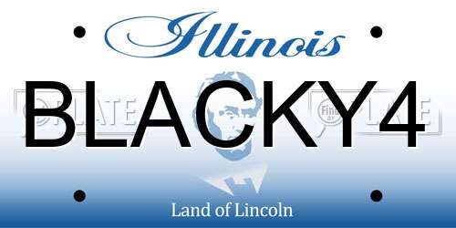 BLACKY4 Illinois License Plate