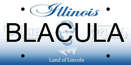 BLACULA Illinois License Plate