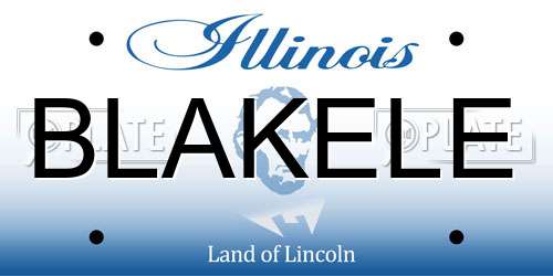 BLAKELE Illinois License Plate
