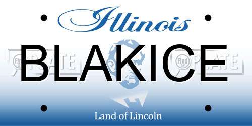 BLAKICE Illinois License Plate