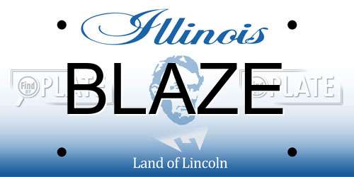 BLAZE Illinois License Plate
