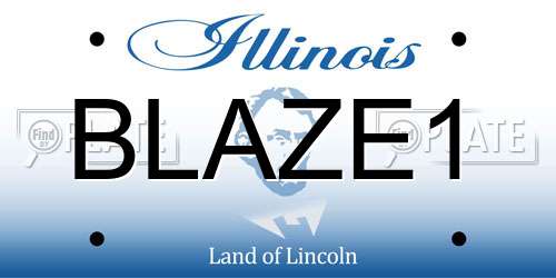 BLAZE1 Illinois License Plate