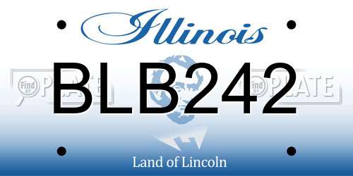 BLB242 Illinois License Plate