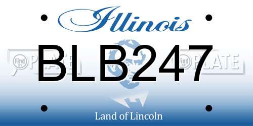 BLB247 Illinois License Plate