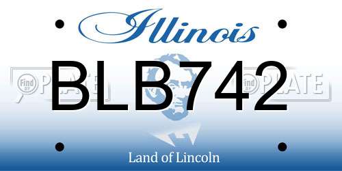BLB742 Illinois License Plate