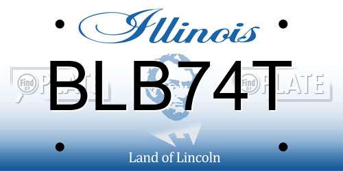 BLB74T Illinois License Plate