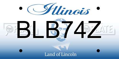BLB74Z Illinois License Plate