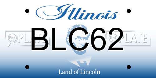 BLC62 Illinois License Plate