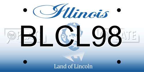 BLCL98 Illinois License Plate