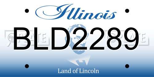 BLD2289 Illinois License Plate