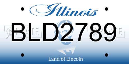 BLD2789 Illinois License Plate