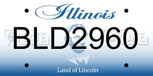 BLD2960 Illinois License Plate