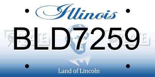 BLD7259 Illinois License Plate