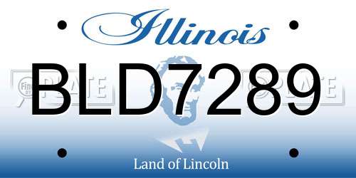 BLD7289 Illinois License Plate