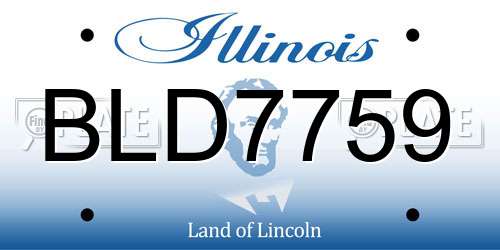 BLD7759 Illinois License Plate