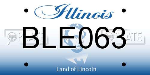 BLE063 Illinois License Plate