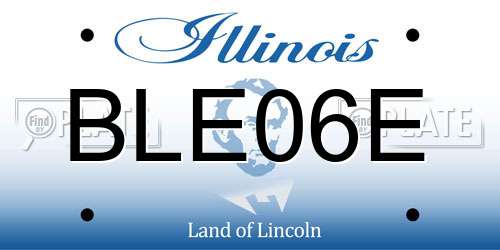 BLE06E Illinois License Plate