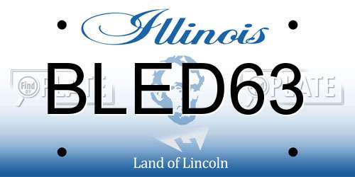 BLED63 Illinois License Plate