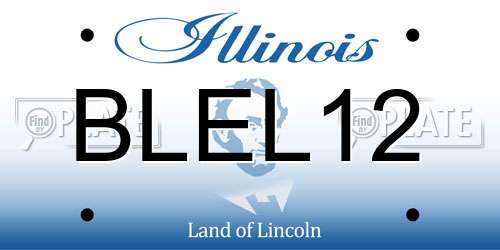 BLEL12 Illinois License Plate