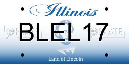 BLEL17 Illinois License Plate