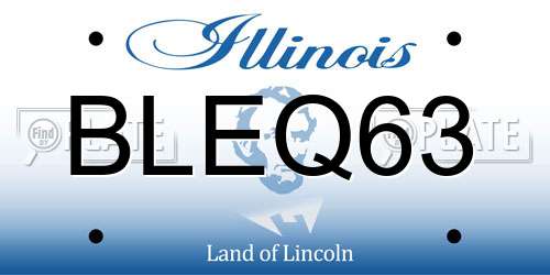 BLEQ63 Illinois License Plate