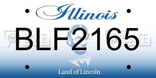 BLF2165 Illinois License Plate