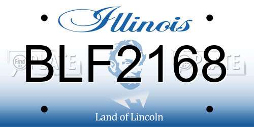 BLF2168 Illinois License Plate