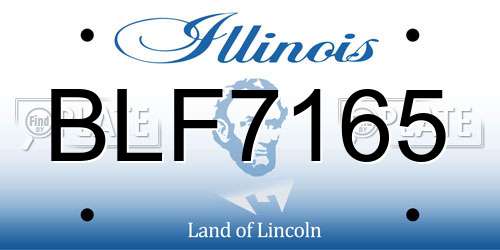 BLF7165 Illinois License Plate