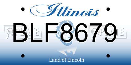 BLF8679 Illinois License Plate