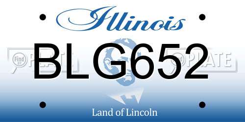 BLG652 Illinois License Plate